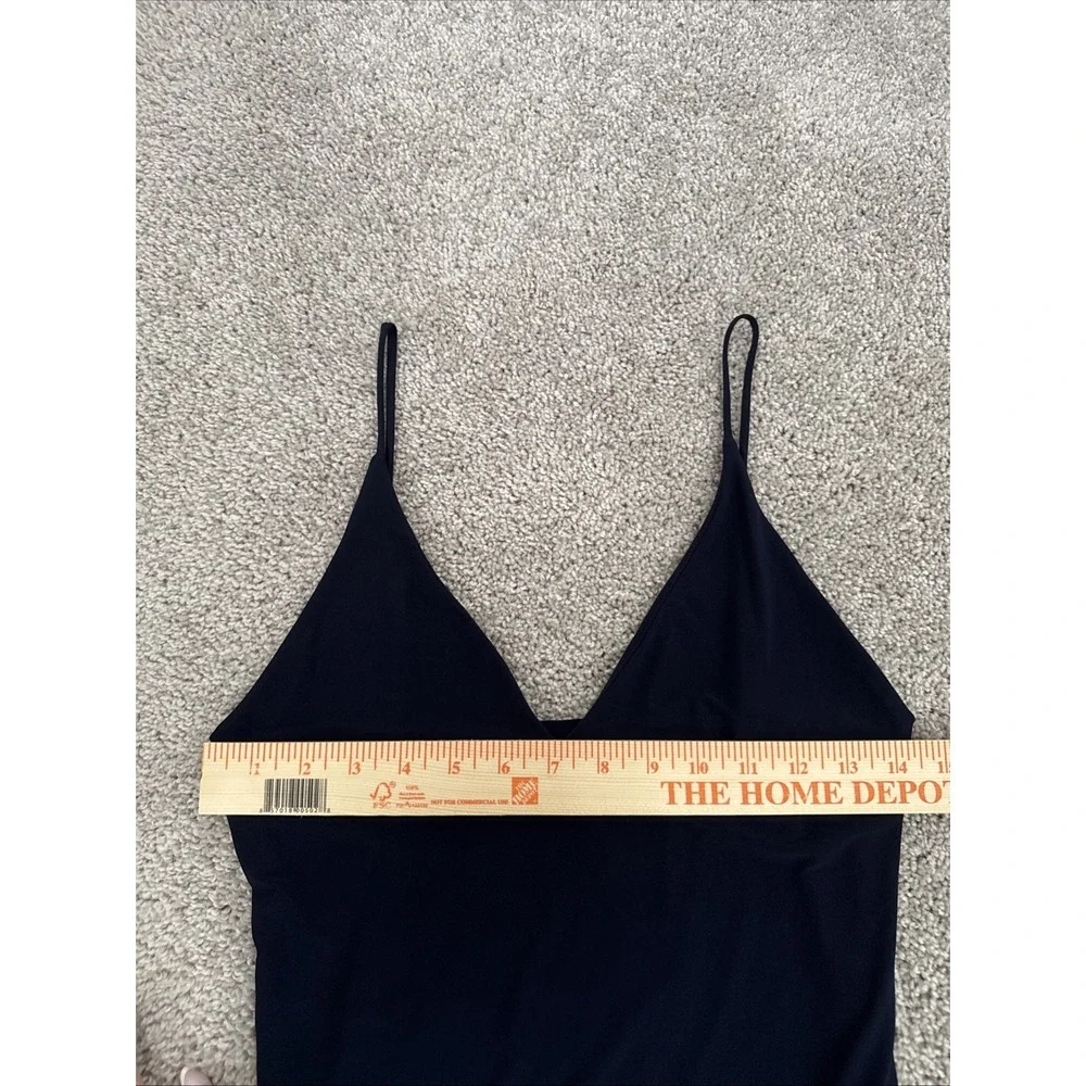 Fashion‎ Nova Navy Blue Midi Dress V Neck Strappy Size M Party Coquette Dainty